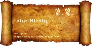 Malya Mihály névjegykártya